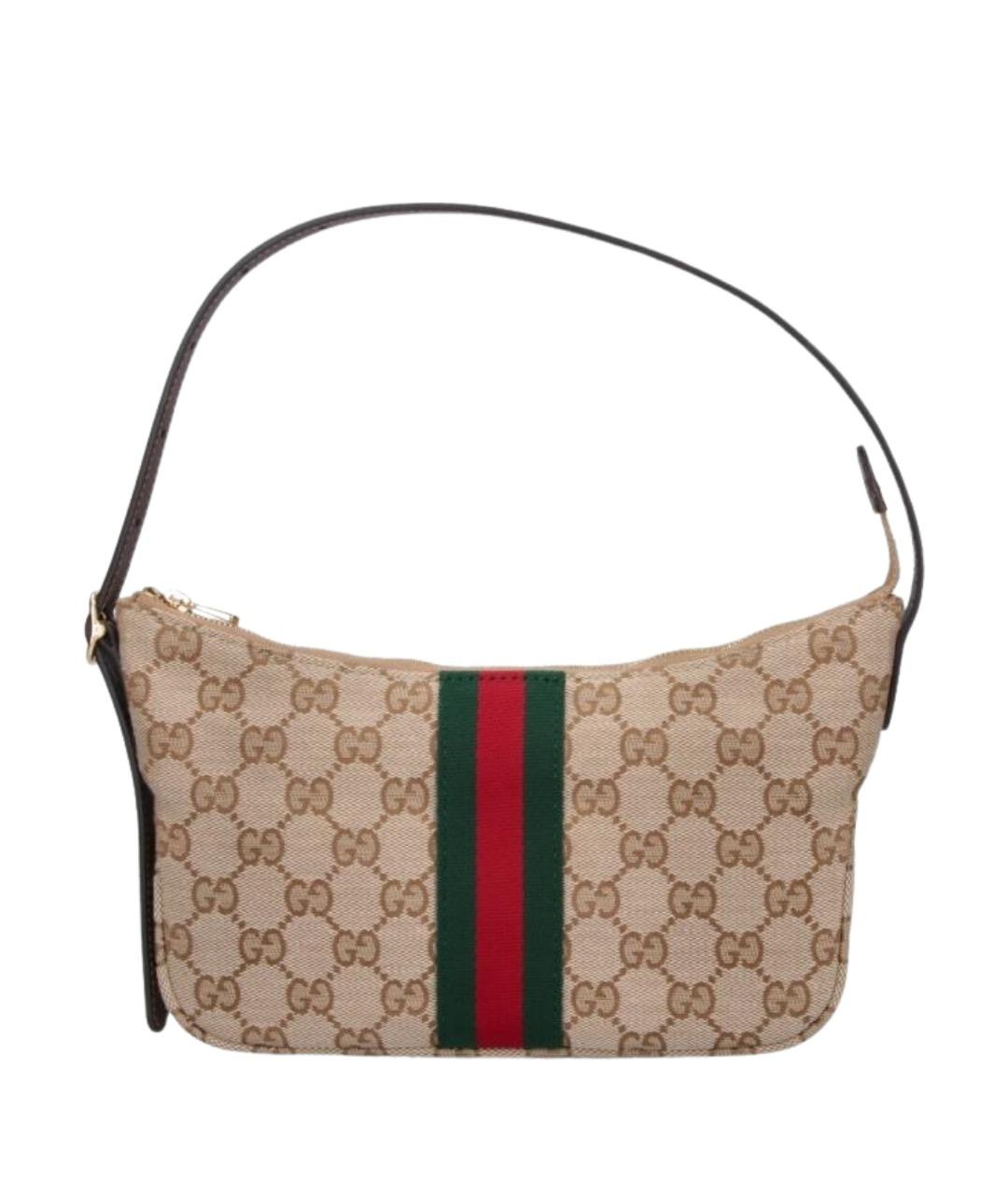 GUCCI Бежевая тканевая сумка на плечо, фото 1