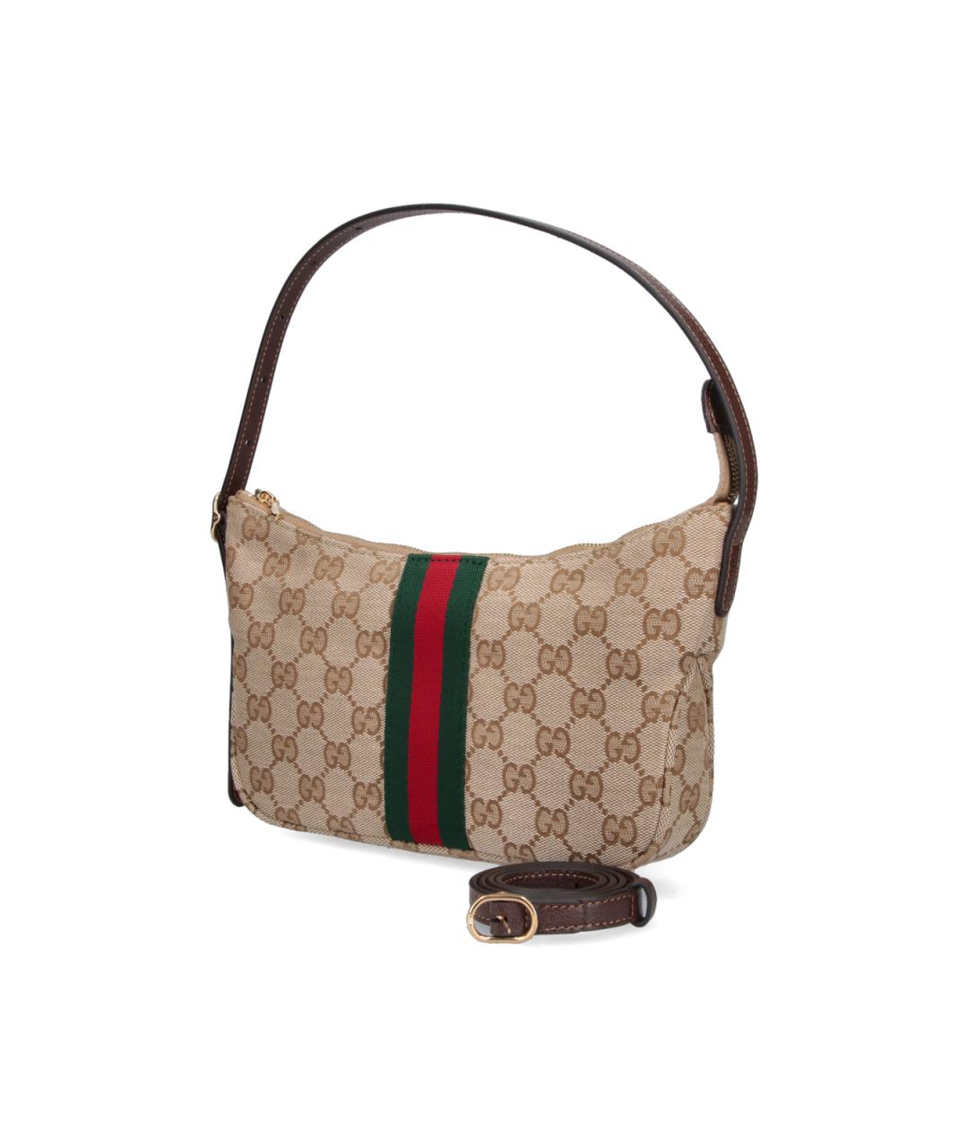 GUCCI Бежевая тканевая сумка на плечо, фото 2