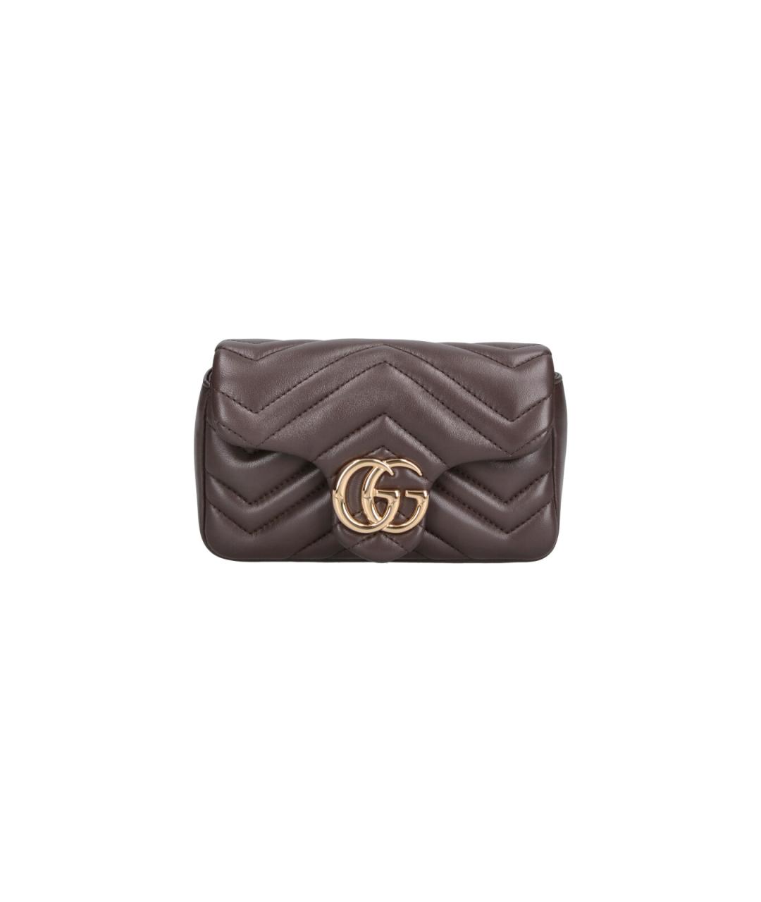 GUCCI Коричневая кожаная сумка через плечо, фото 6