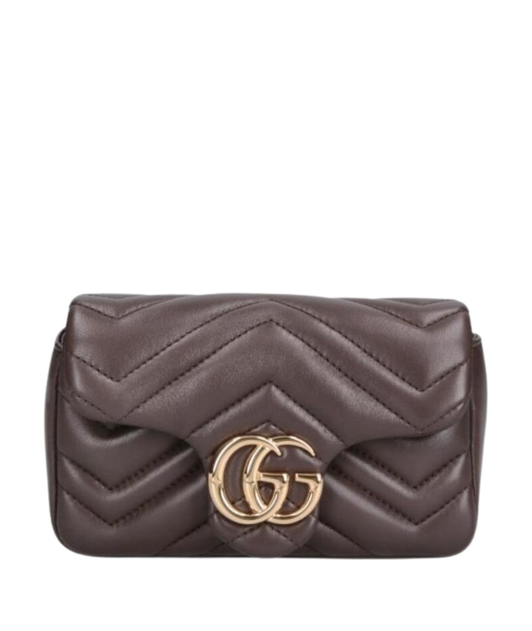 GUCCI Коричневая кожаная сумка через плечо, фото 1