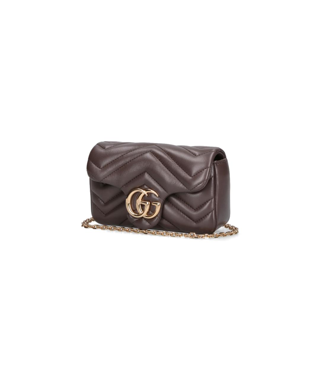 GUCCI Коричневая кожаная сумка через плечо, фото 2