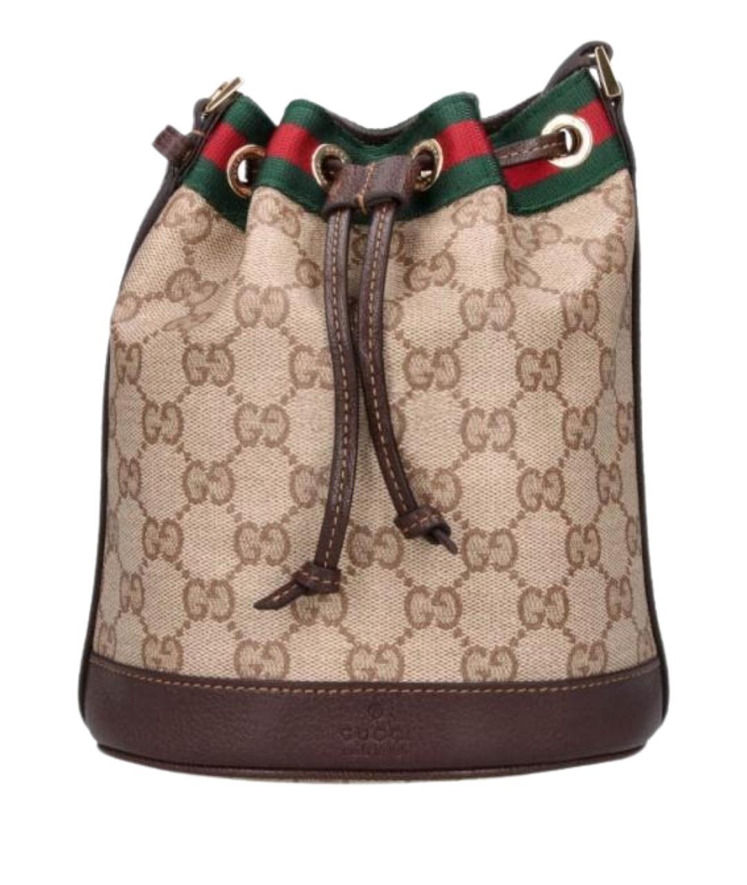 GUCCI Бежевая хлопковая сумка через плечо, фото 1
