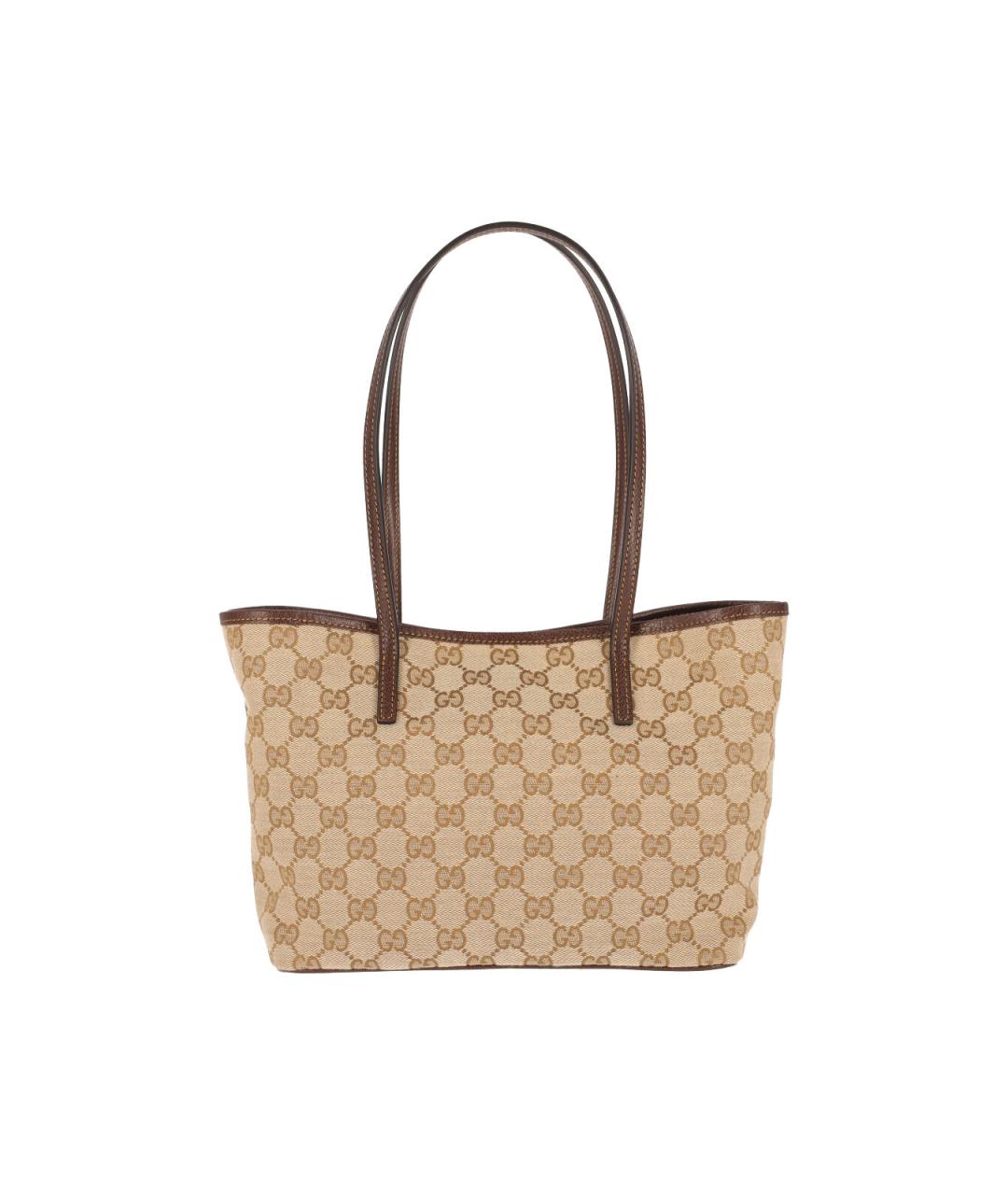 GUCCI Бежевая тканевая сумка тоут, фото 3