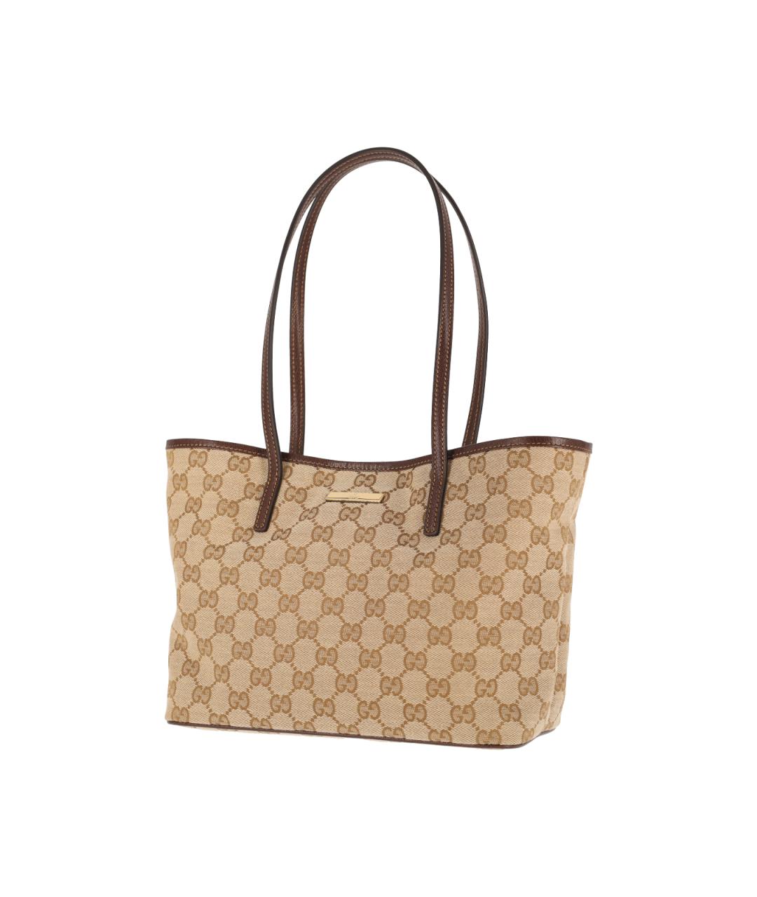 GUCCI Бежевая тканевая сумка тоут, фото 2