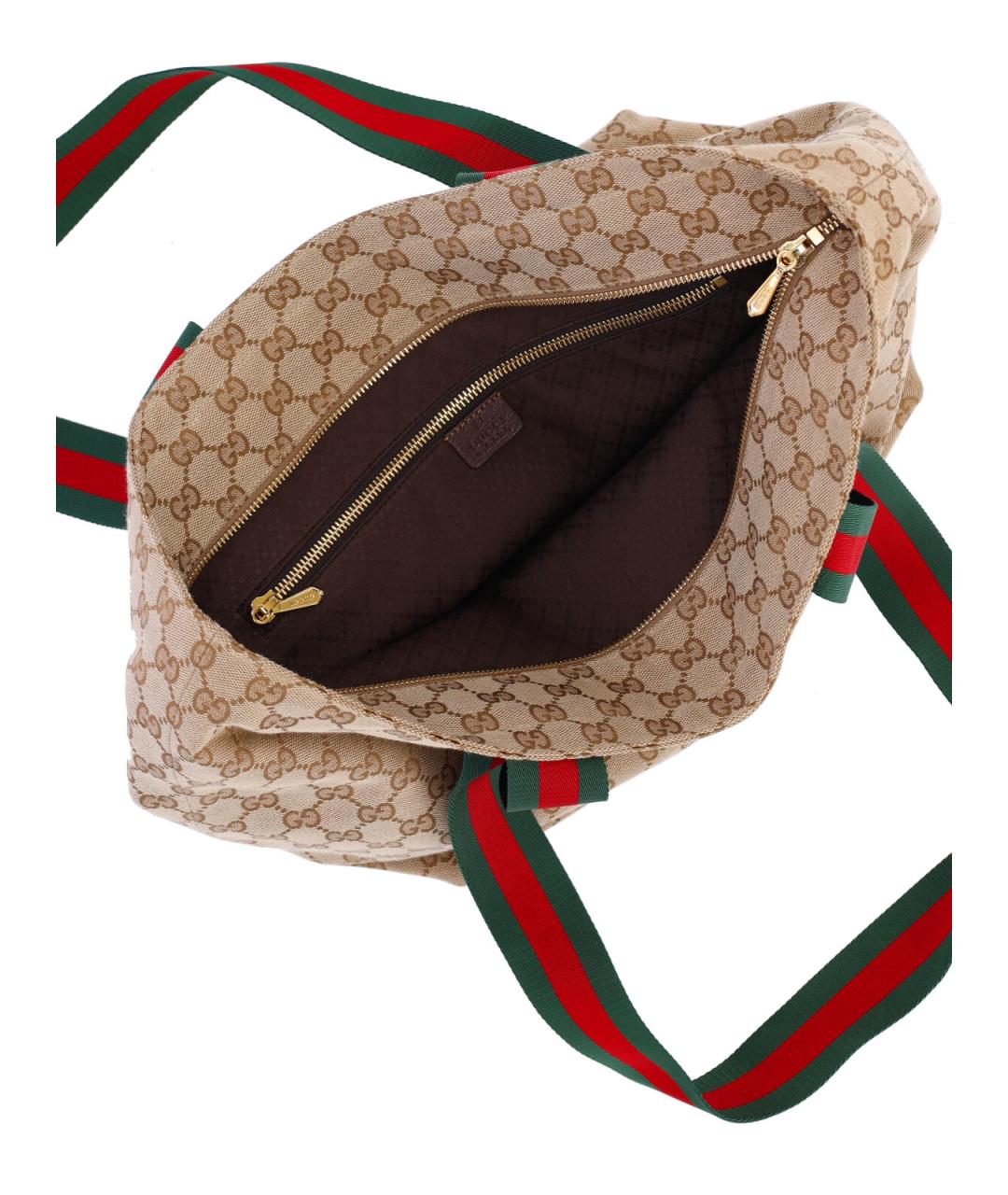 GUCCI Бежевая тканевая сумка тоут, фото 4