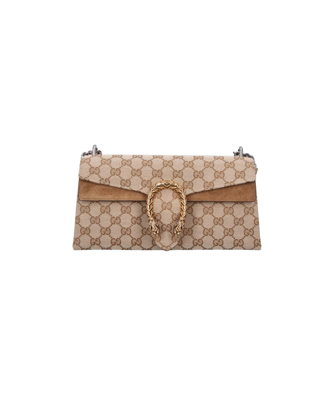GUCCI Бежевая тканевая сумка через плечо, фото 6