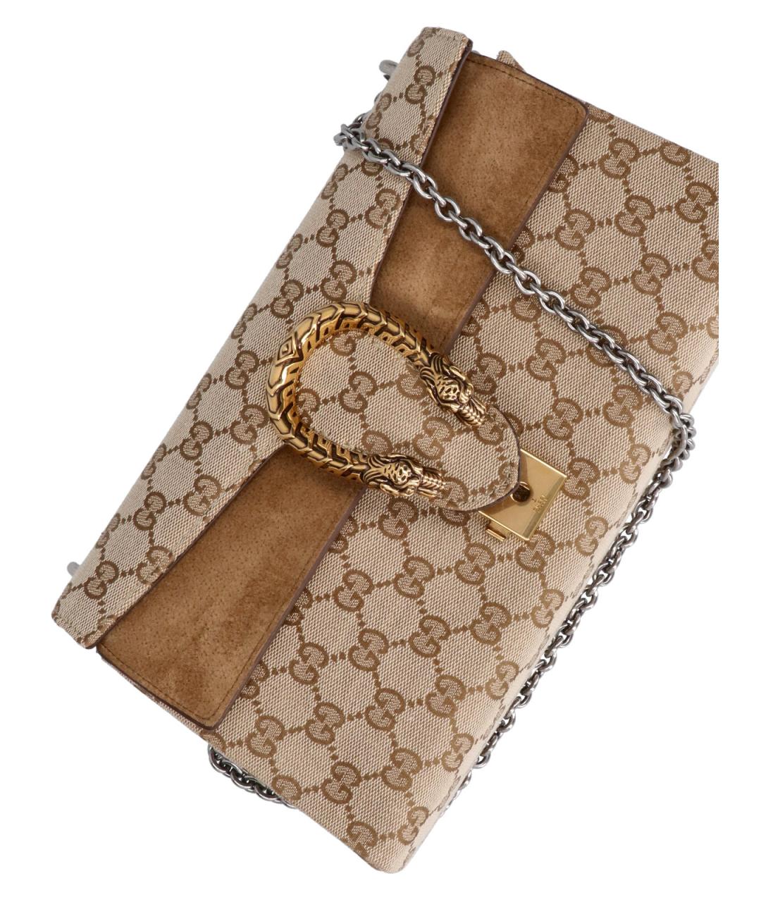 GUCCI Бежевая тканевая сумка через плечо, фото 4
