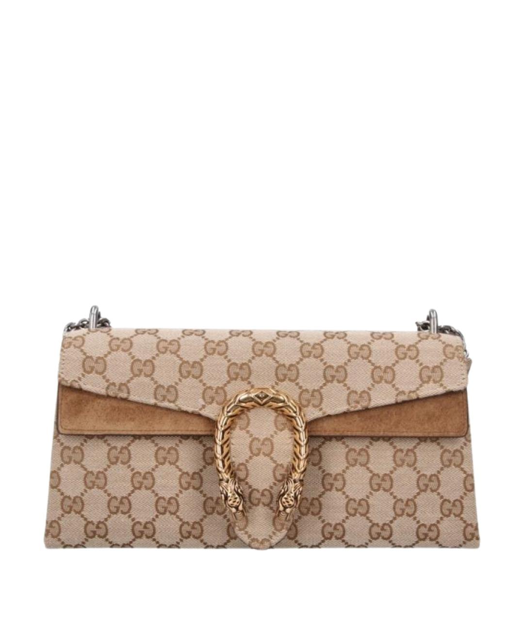 GUCCI Бежевая тканевая сумка через плечо, фото 1