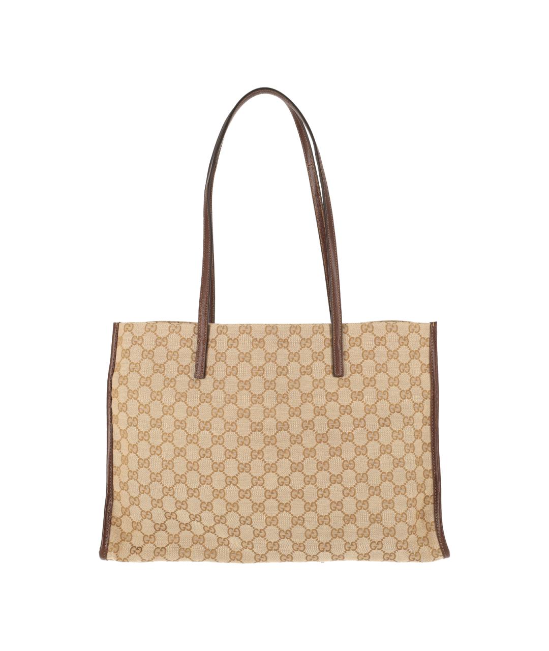 GUCCI Бежевая тканевая сумка тоут, фото 1