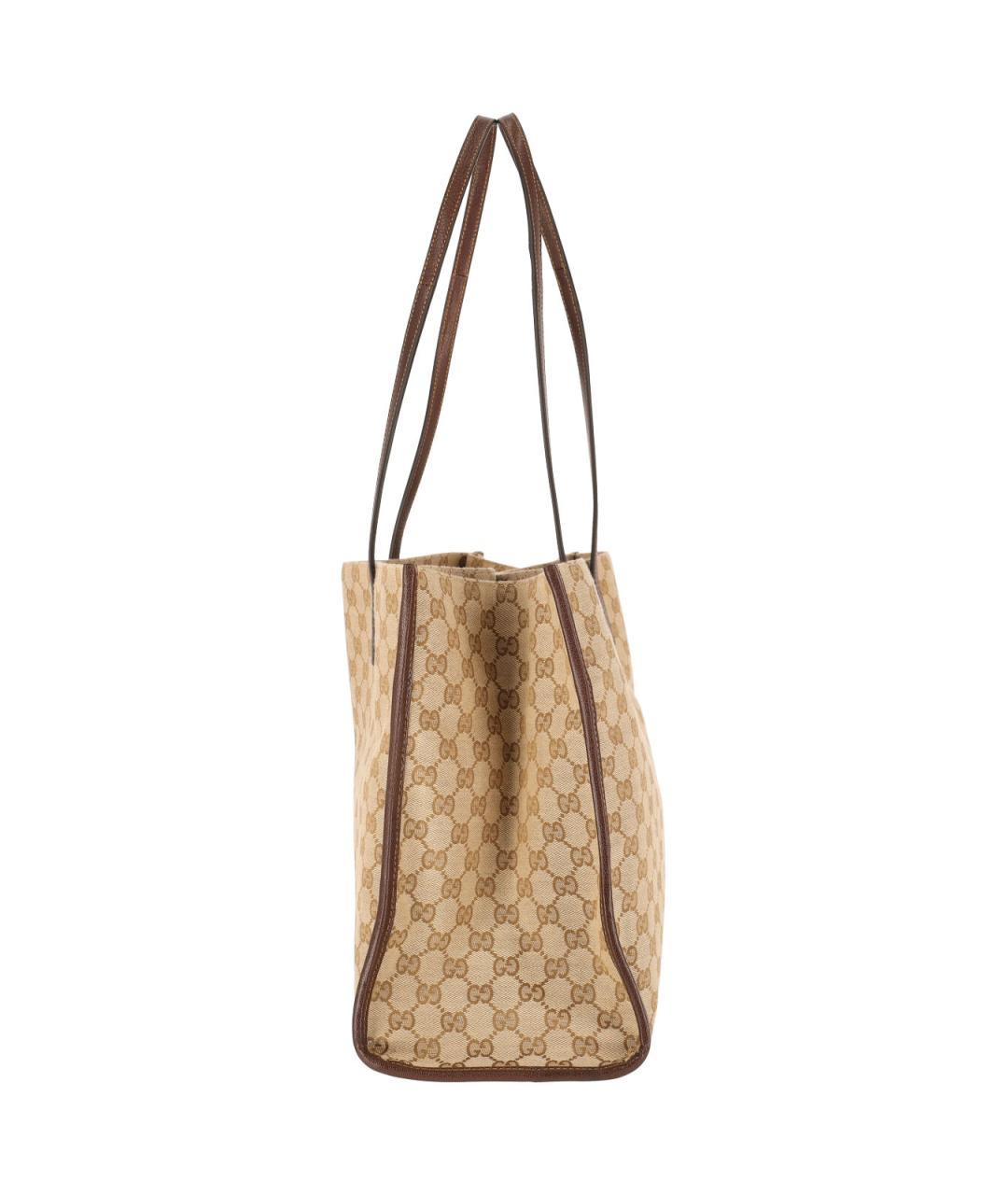 GUCCI Бежевая тканевая сумка тоут, фото 5
