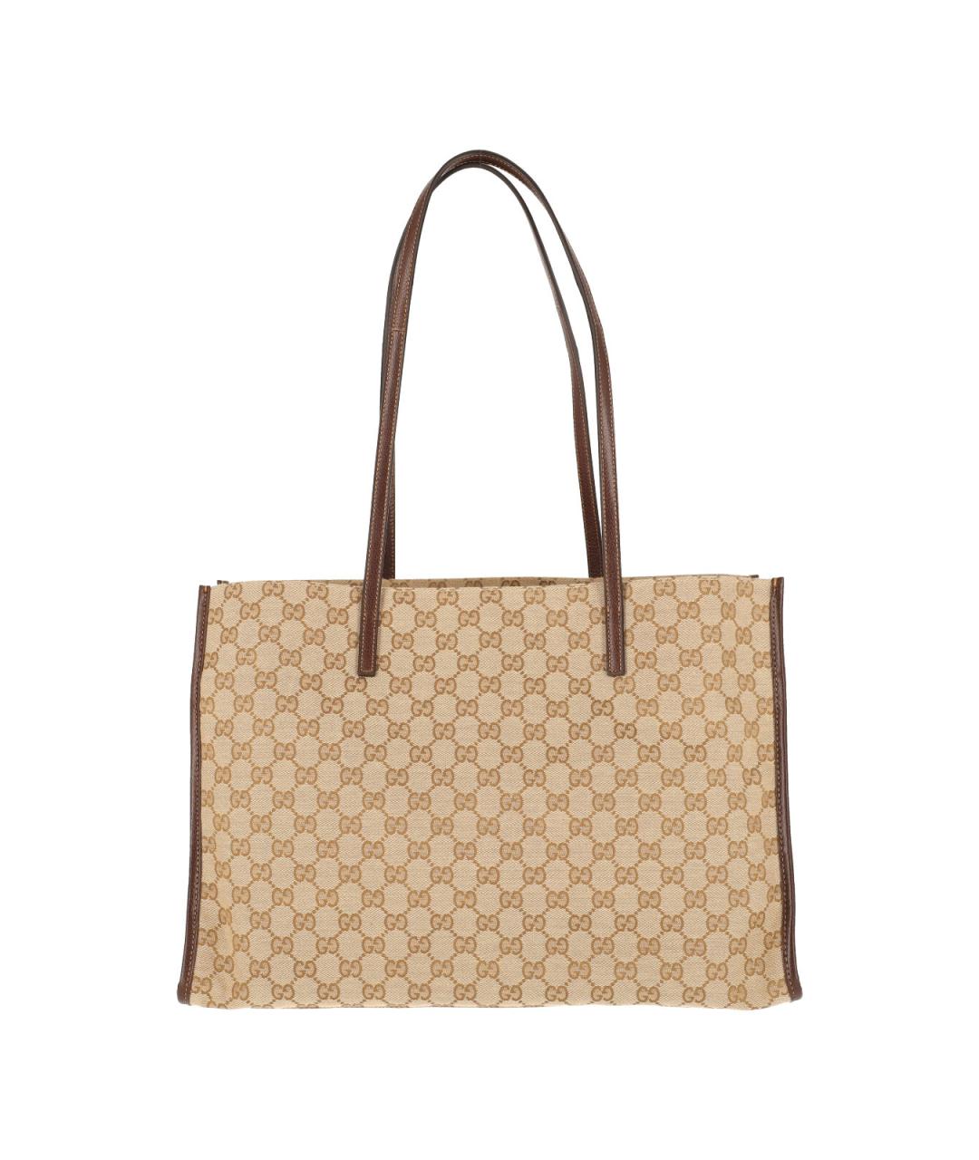 GUCCI Бежевая тканевая сумка тоут, фото 3