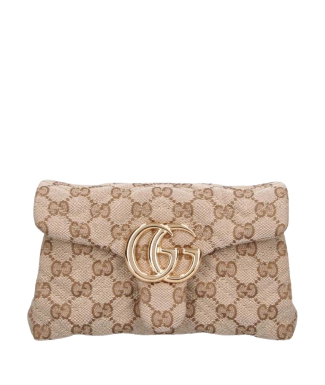 GUCCI Бежевая тканевая сумка через плечо, фото 1