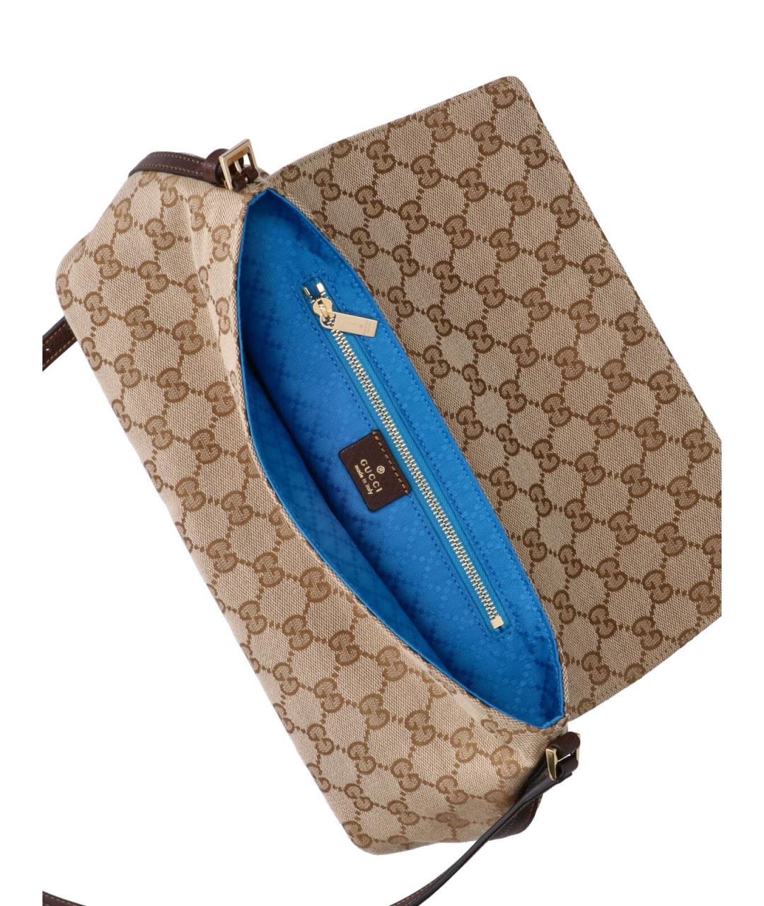GUCCI Бежевая тканевая сумка через плечо, фото 4