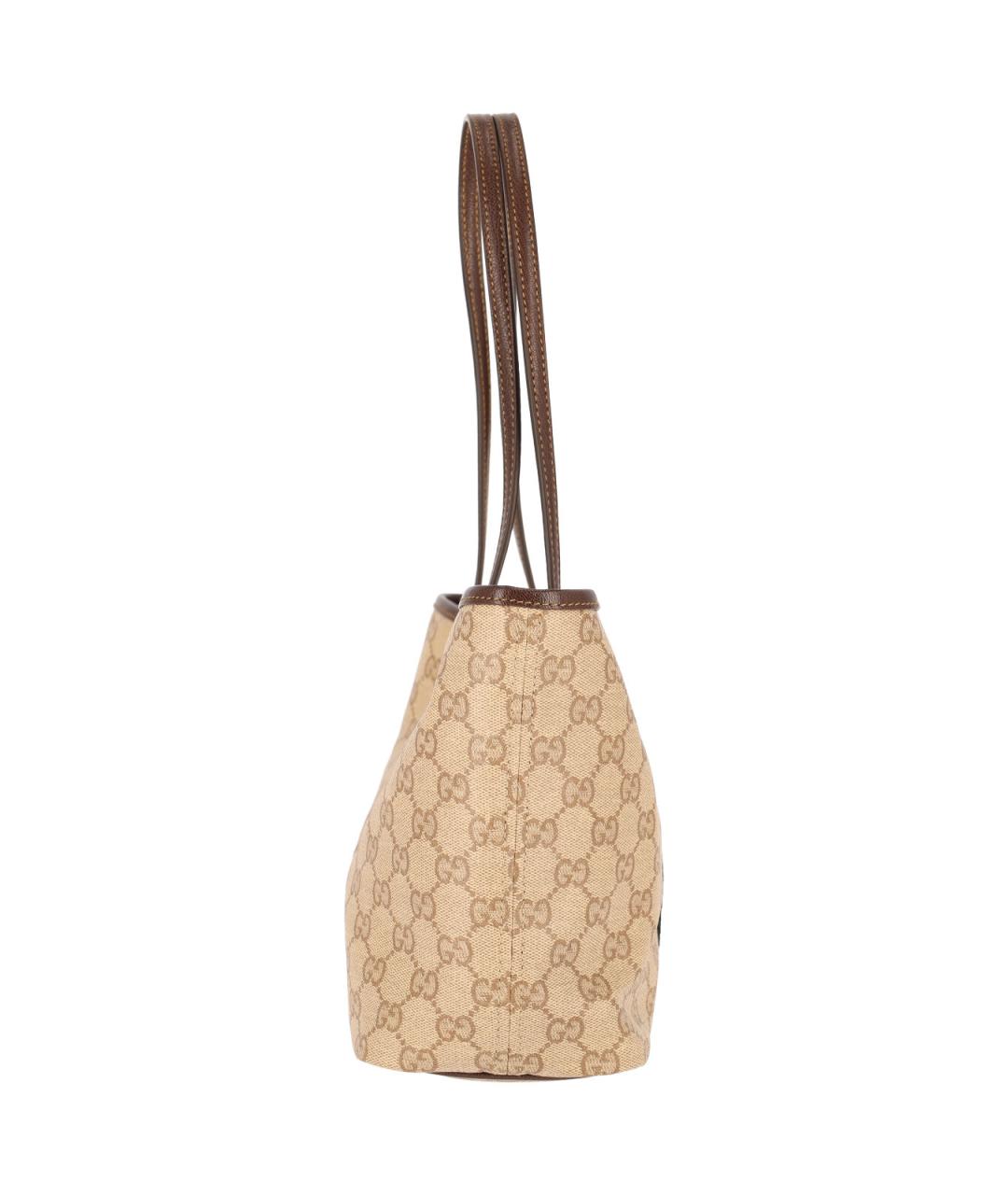 GUCCI Бежевая хлопковая сумка тоут, фото 5