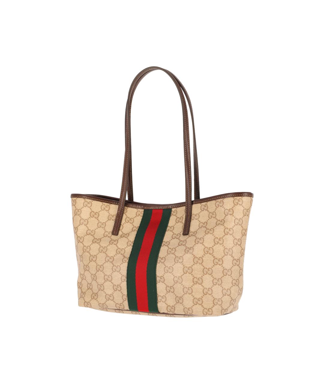 GUCCI Бежевая хлопковая сумка тоут, фото 2