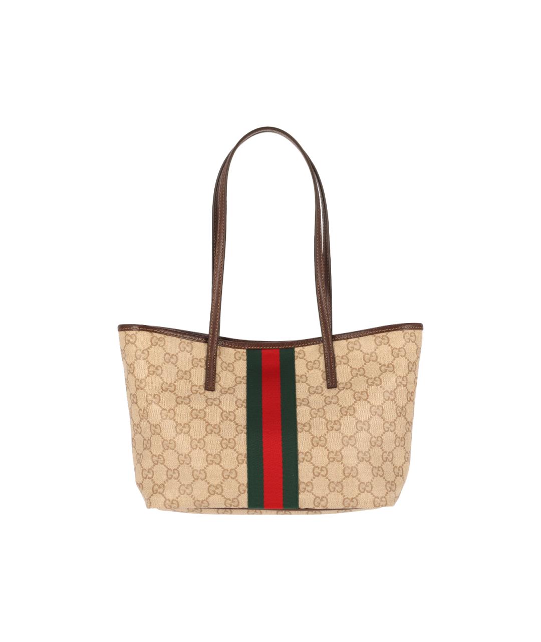 GUCCI Бежевая хлопковая сумка тоут, фото 1