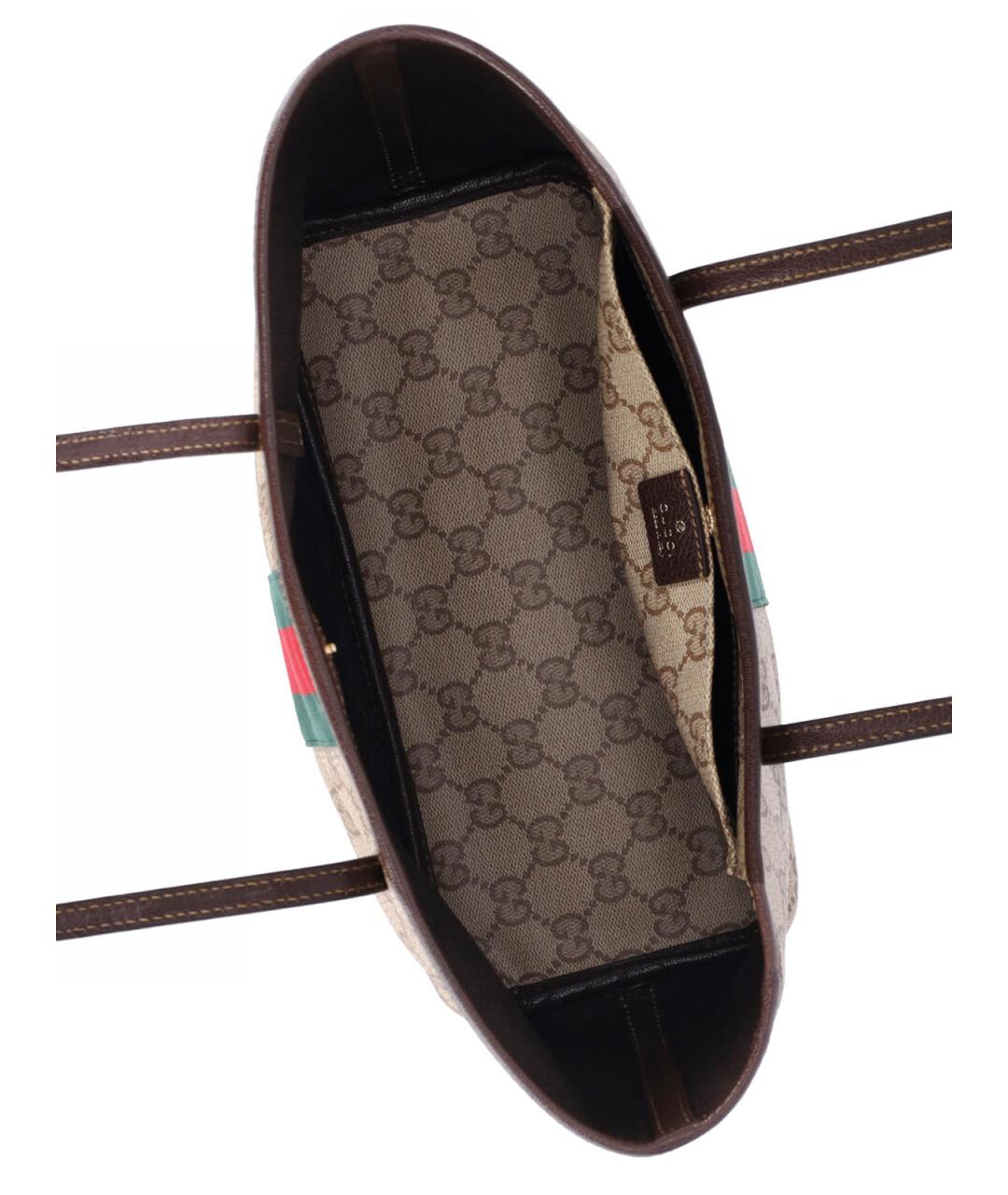 GUCCI Бежевая хлопковая сумка тоут, фото 4