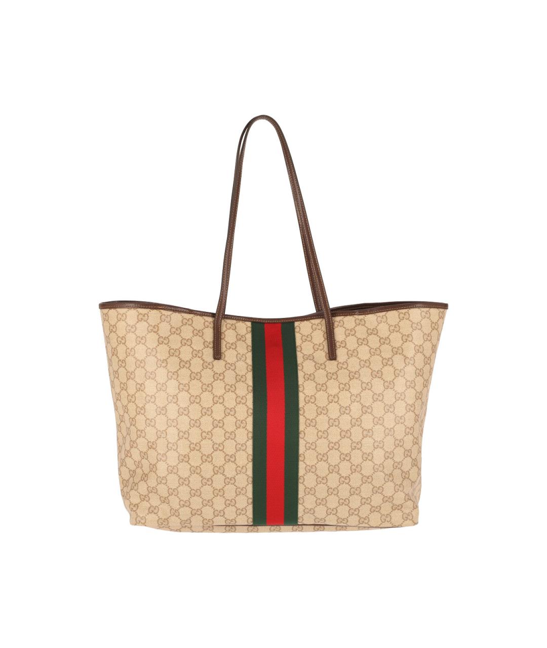 GUCCI Бежевая хлопковая сумка тоут, фото 3