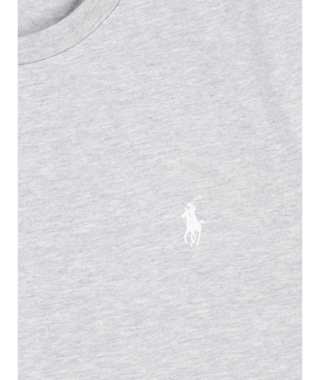 POLO RALPH LAUREN Серая хлопковая футболка, фото 3