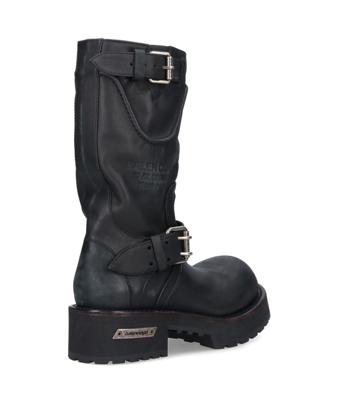 BALENCIAGA Черные кожаные сапоги, фото 4