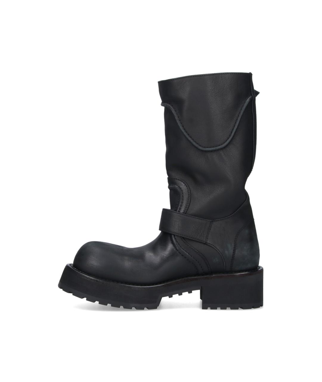 BALENCIAGA Черные кожаные сапоги, фото 3