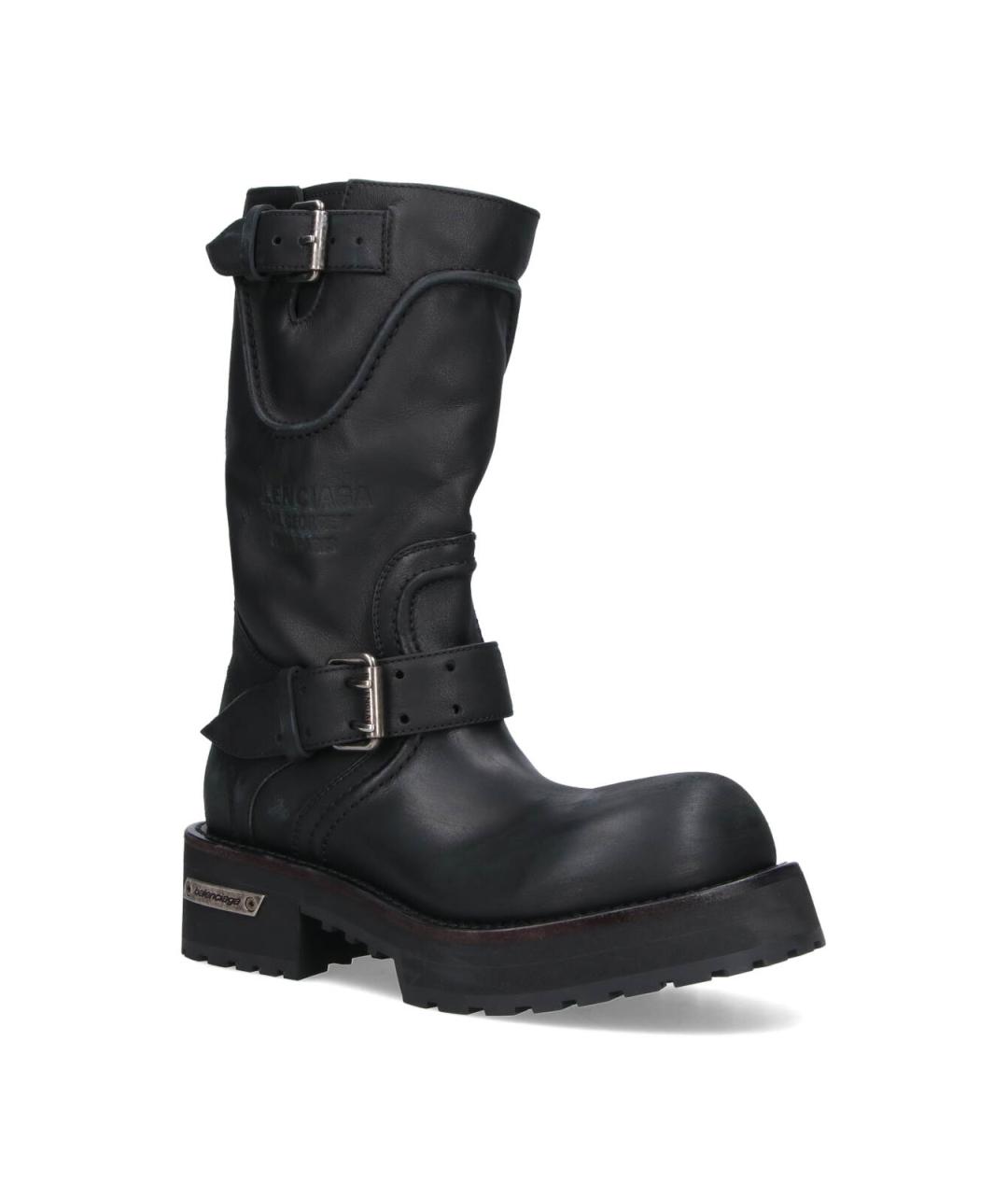 BALENCIAGA Черные кожаные сапоги, фото 2