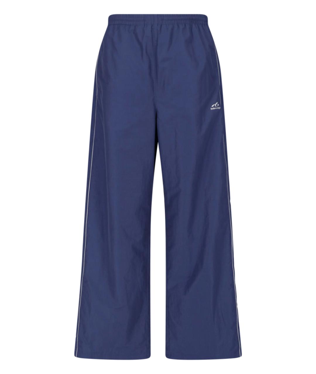 BALENCIAGA Синие хлопковые повседневные брюки, фото 1