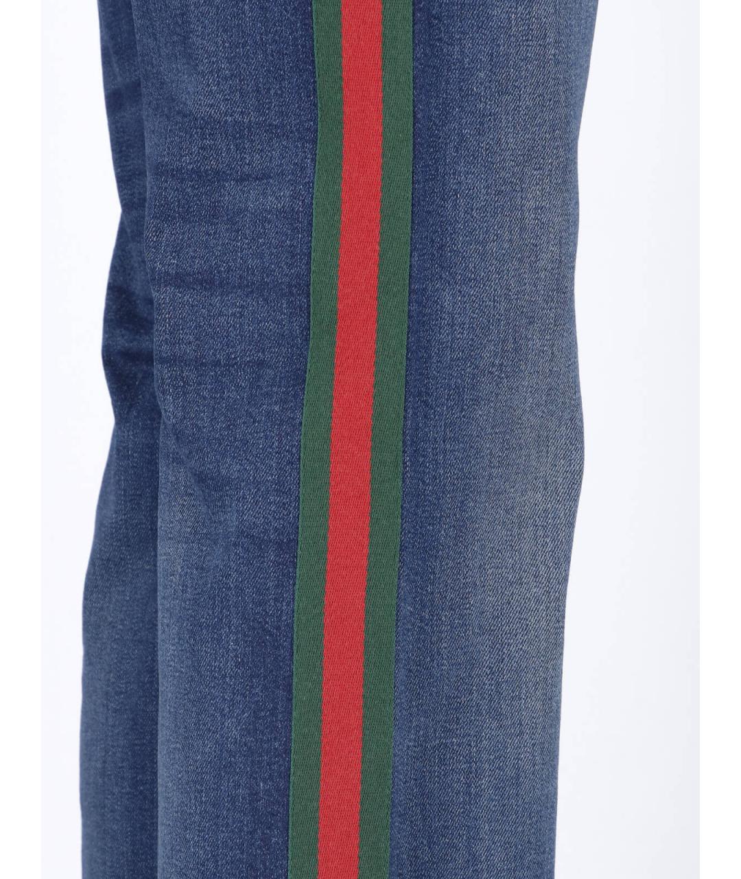 GUCCI Синие хлопковые прямые джинсы, фото 4