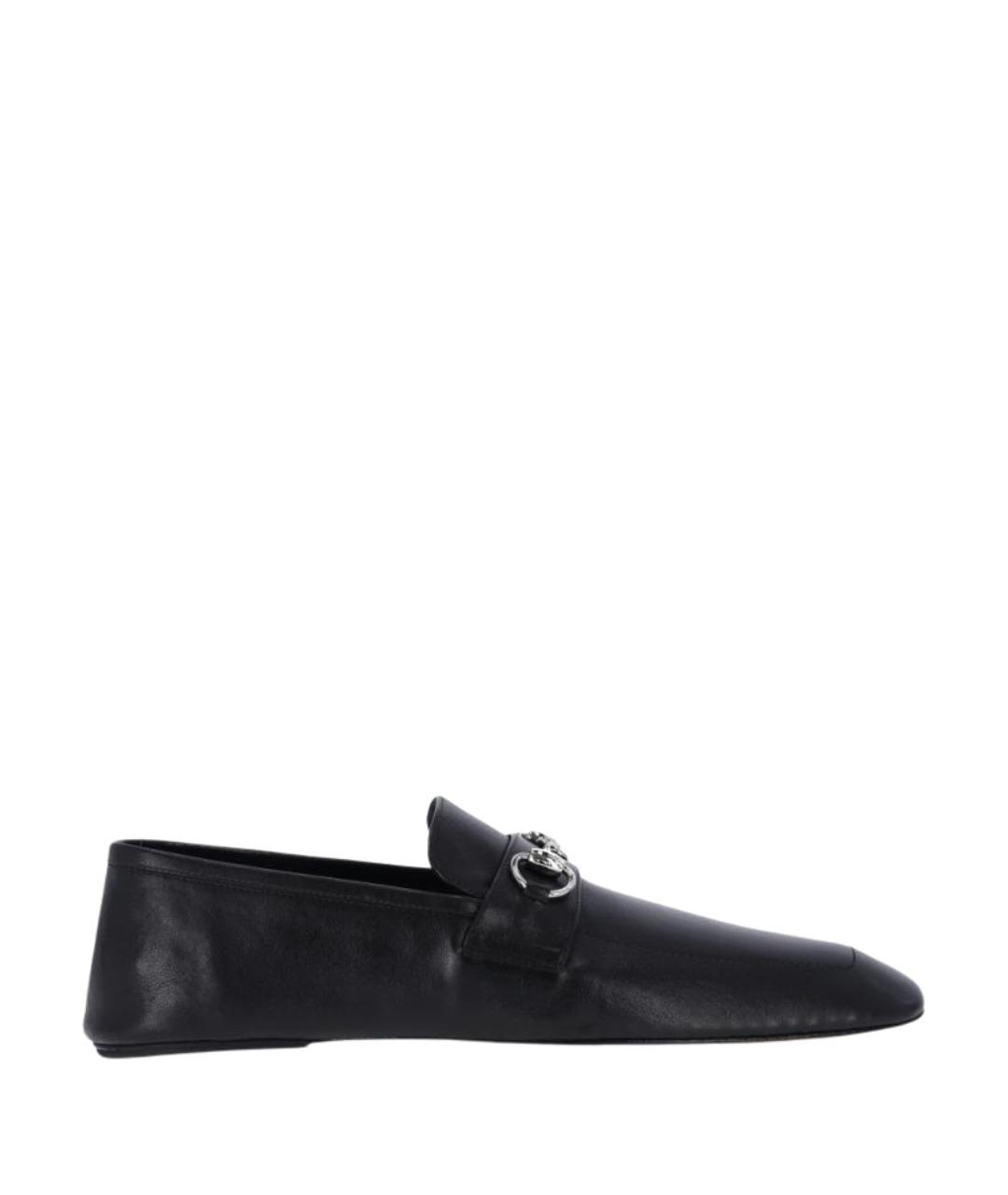 GUCCI Черные кожаные лоферы, фото 1