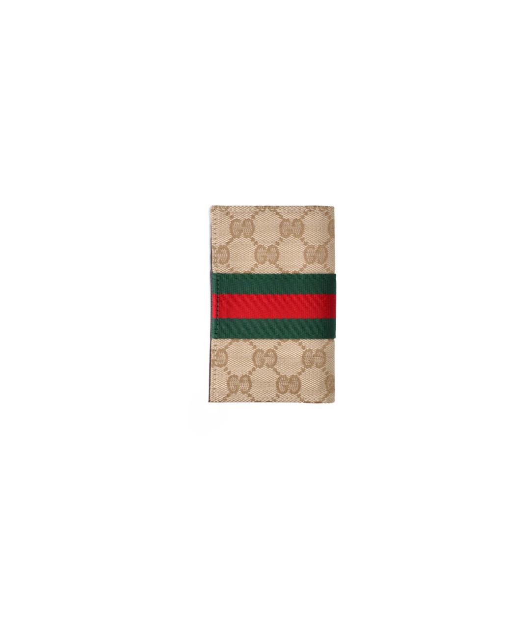 GUCCI Бежевый полиуретановый кошелек, фото 3