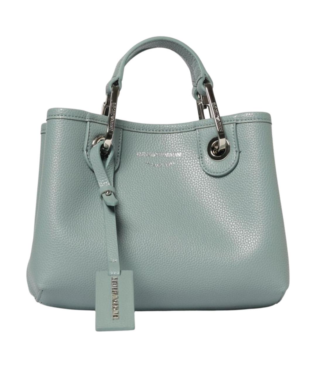 EMPORIO ARMANI Голубая синтетическая сумка тоут, фото 1