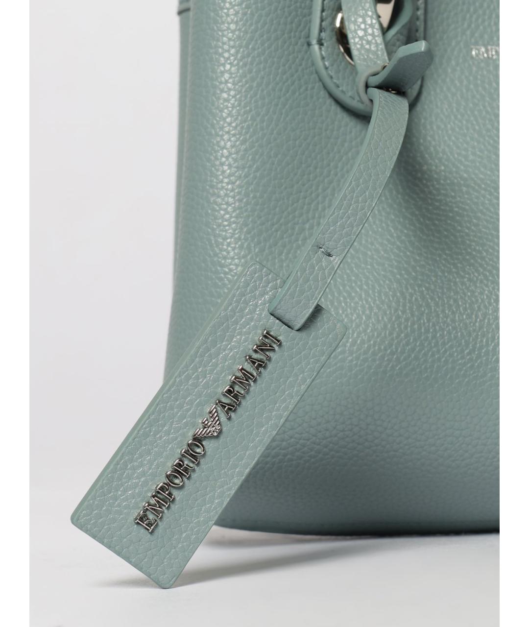 EMPORIO ARMANI Голубая синтетическая сумка тоут, фото 3
