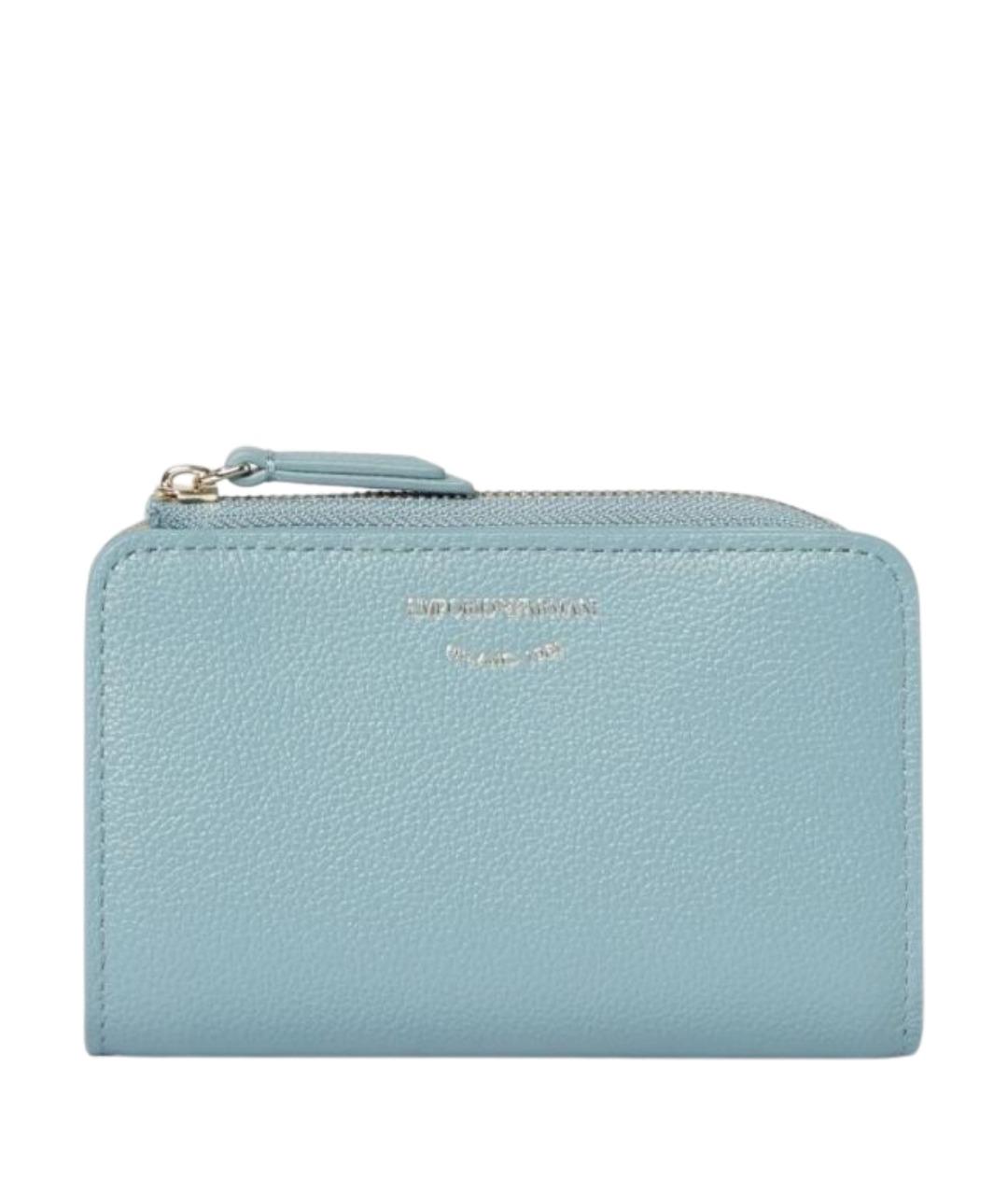 EMPORIO ARMANI Голубой кожаный кошелек, фото 1