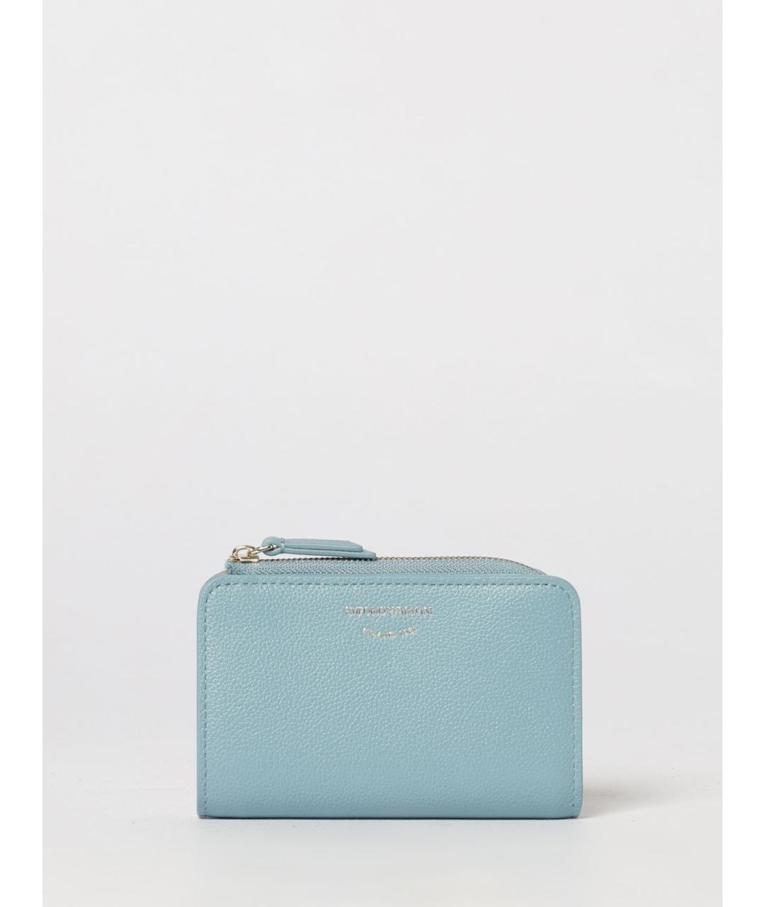 EMPORIO ARMANI Голубой кожаный кошелек, фото 4
