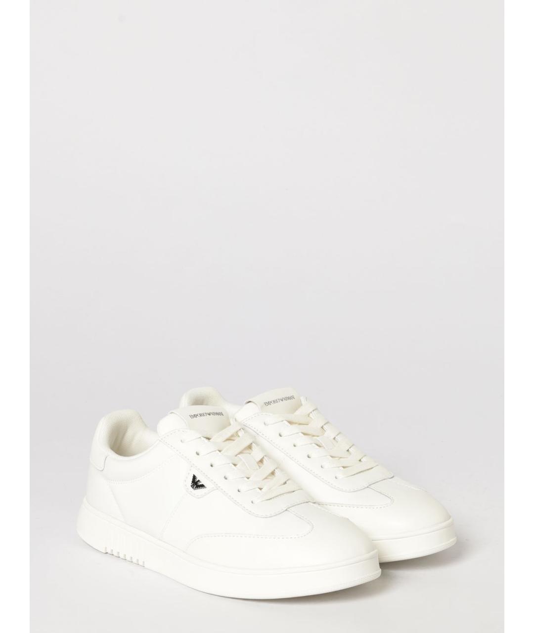 EMPORIO ARMANI Белые низкие кроссовки / кеды, фото 2