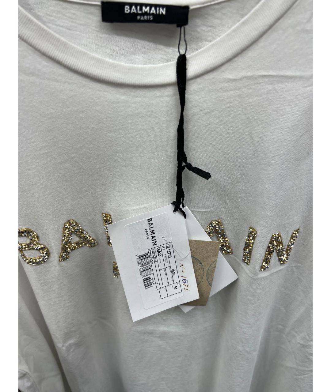 BALMAIN Белая хлопковая футболка, фото 3