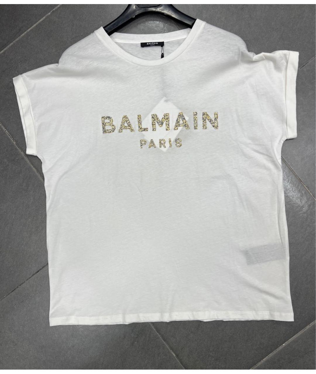 BALMAIN Белая хлопковая футболка, фото 5