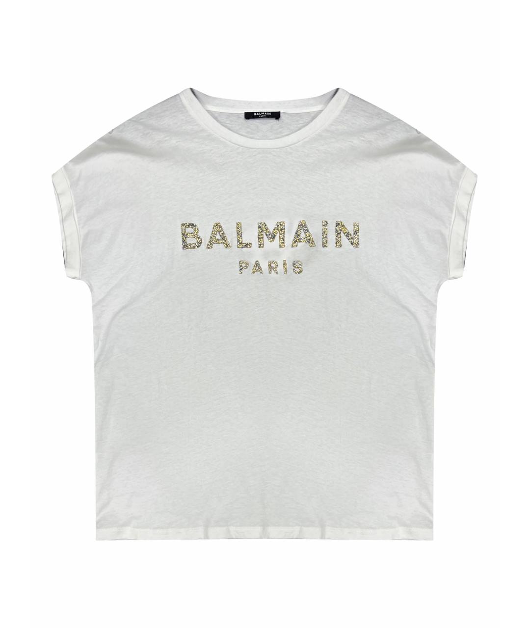 BALMAIN Белая хлопковая футболка, фото 1