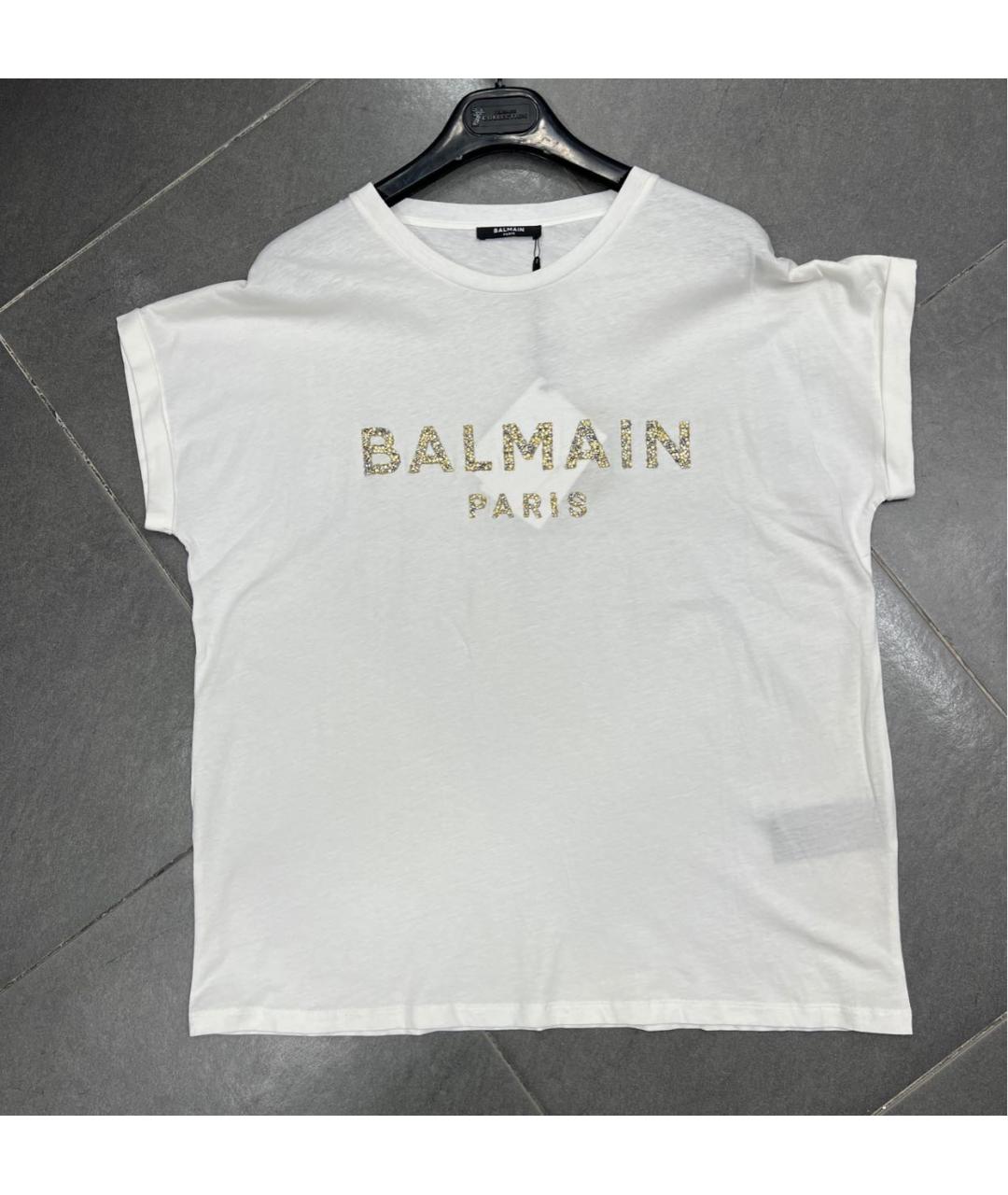 BALMAIN Белая хлопковая футболка, фото 2