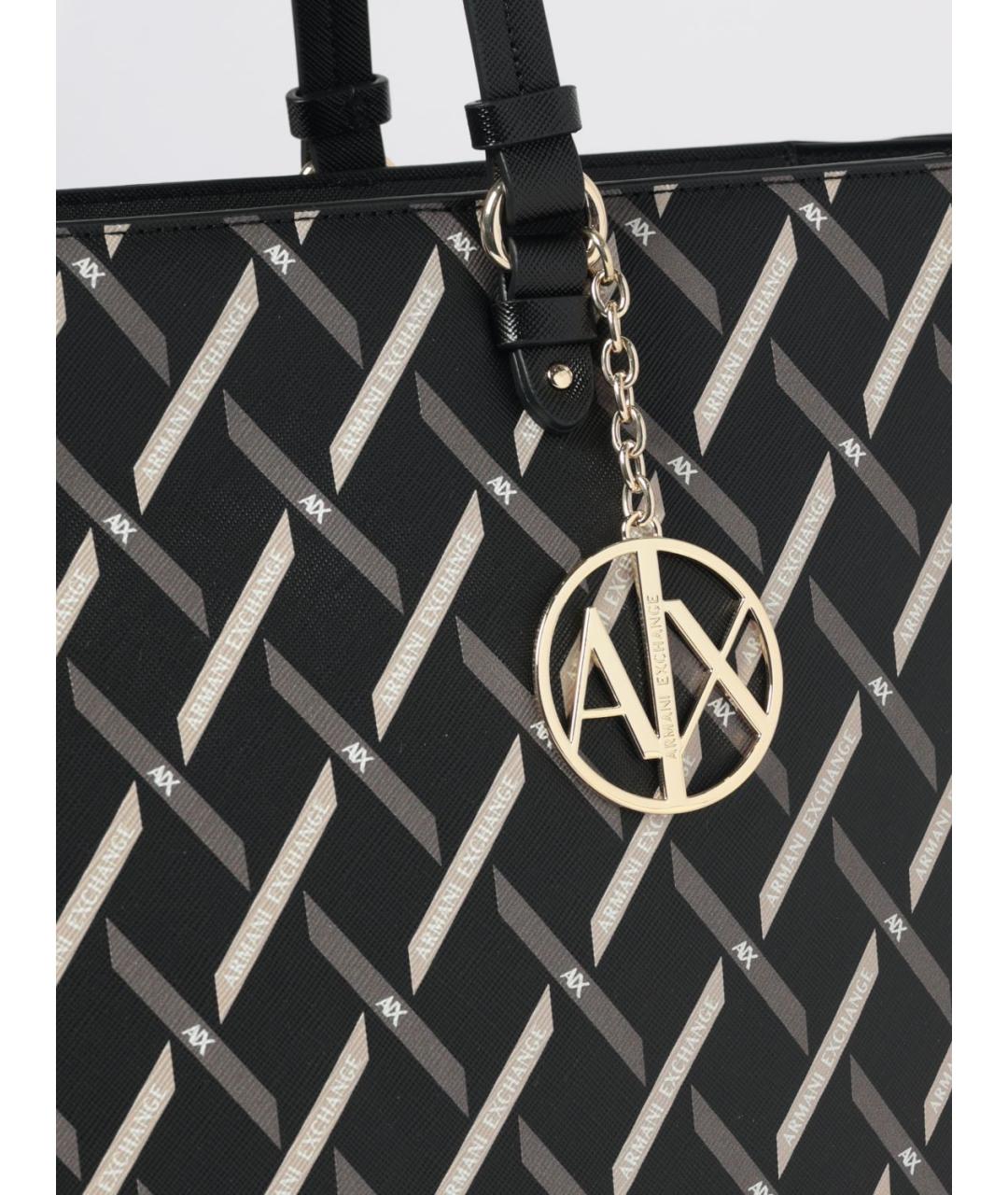 ARMANI EXCHANGE Черная синтетическая сумка тоут, фото 3