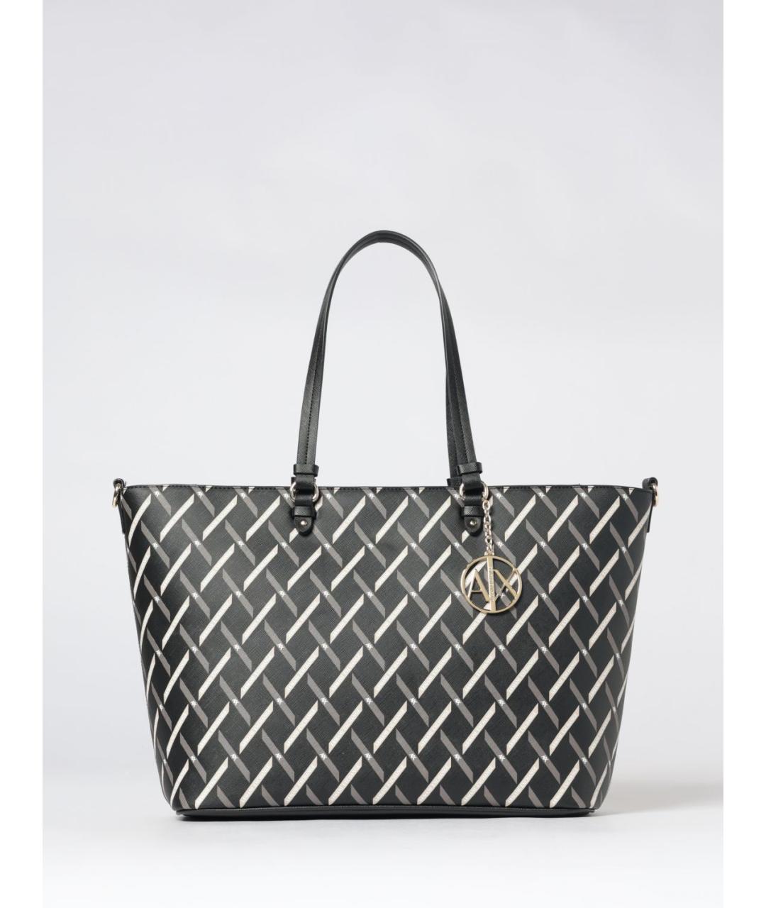ARMANI EXCHANGE Черная синтетическая сумка тоут, фото 4