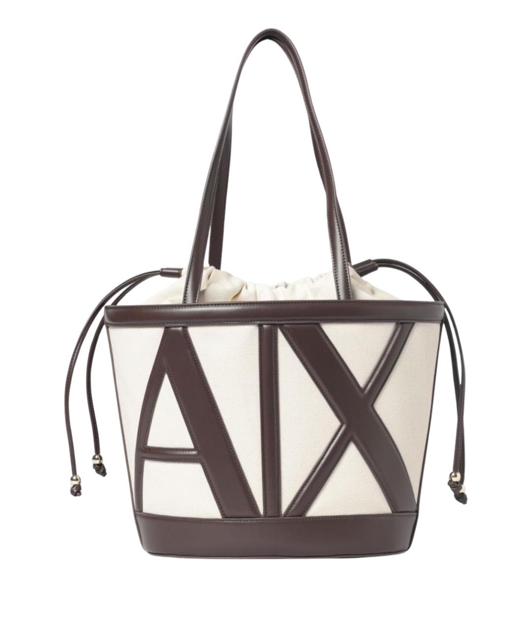 ARMANI EXCHANGE Коричневая хлопковая сумка через плечо, фото 1