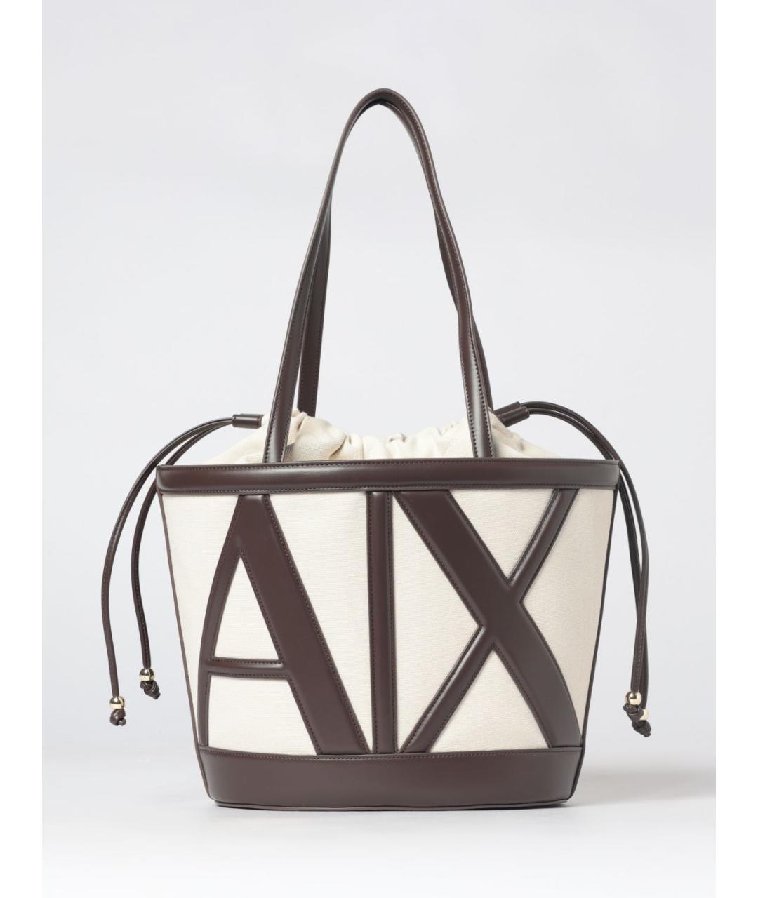 ARMANI EXCHANGE Коричневая хлопковая сумка через плечо, фото 4