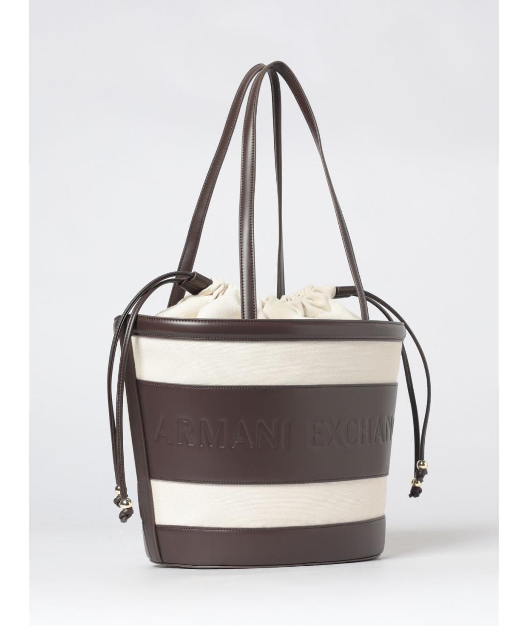 ARMANI EXCHANGE Коричневая хлопковая сумка через плечо, фото 2