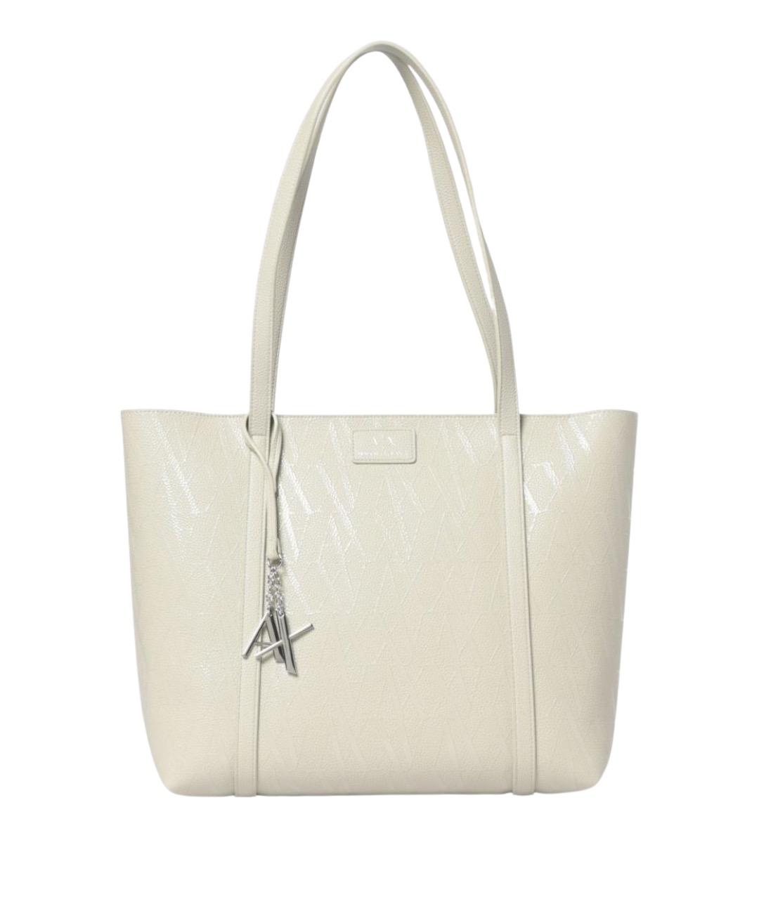 ARMANI EXCHANGE Бежевая сумка тоут из искусственной кожи, фото 1