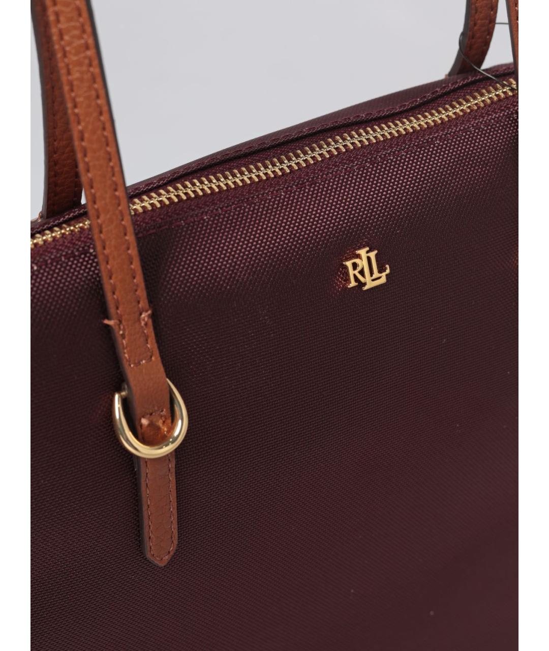 RALPH LAUREN Бордовая сумка тоут, фото 3