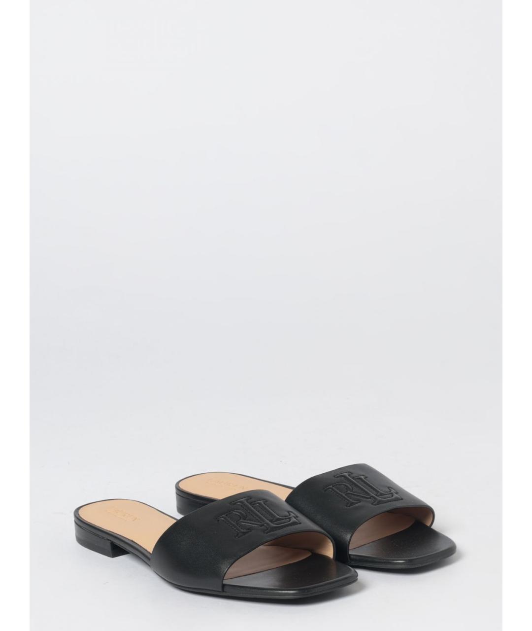 RALPH LAUREN Черные шлепанцы, фото 2
