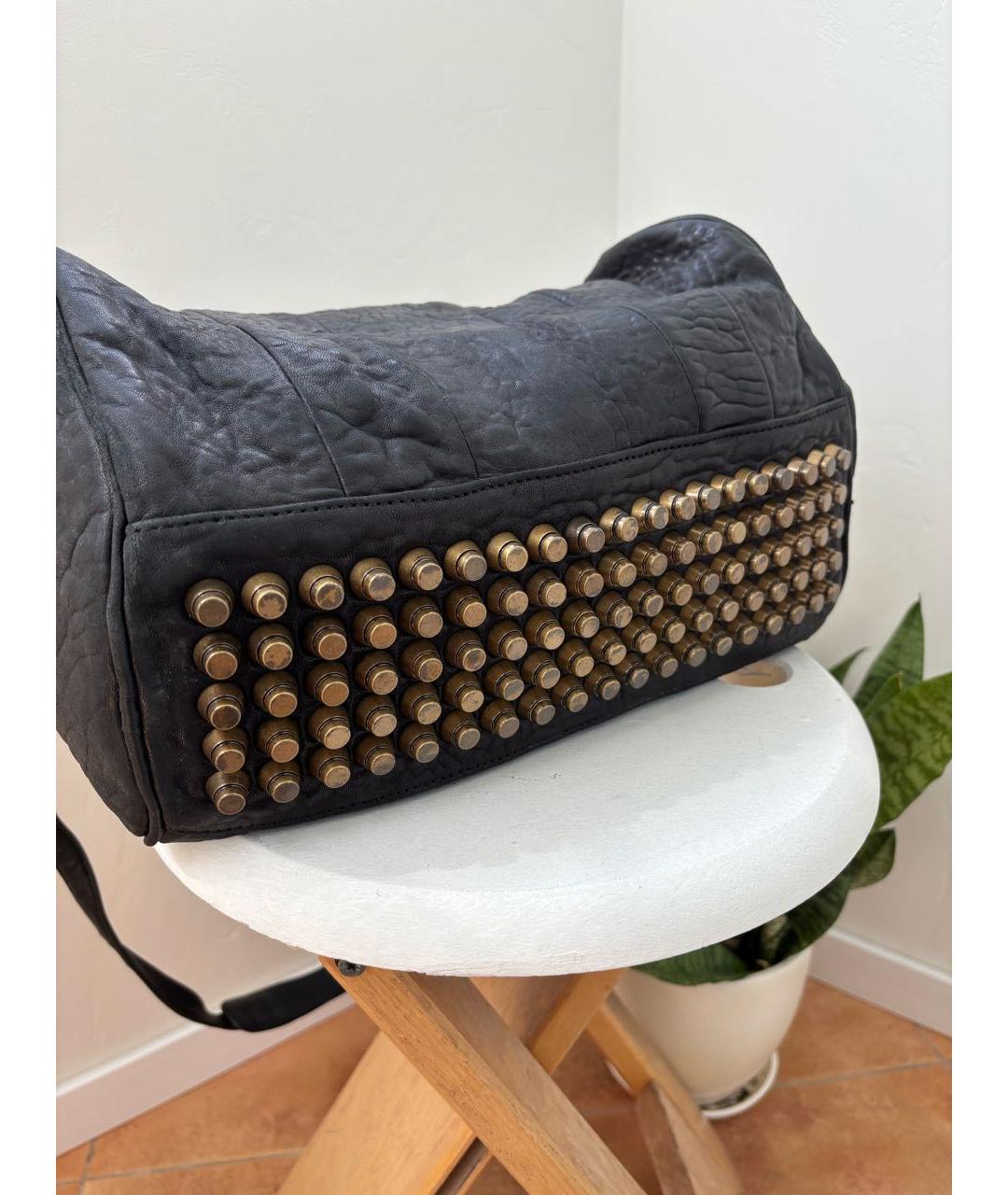ALEXANDER WANG Черная кожаная сумка через плечо, фото 2
