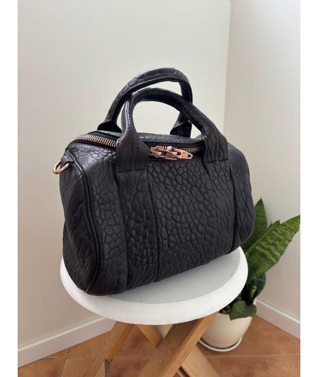 ALEXANDER WANG Черная кожаная сумка с короткими ручками, фото 5
