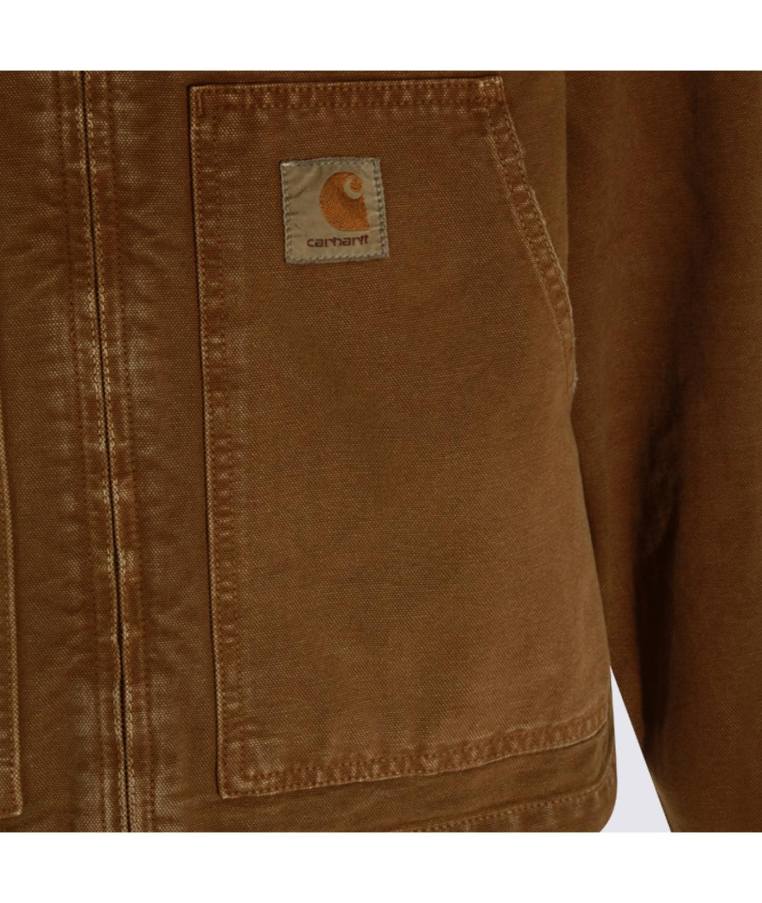 CARHARTT WIP Коричневая хлопковая куртка, фото 4